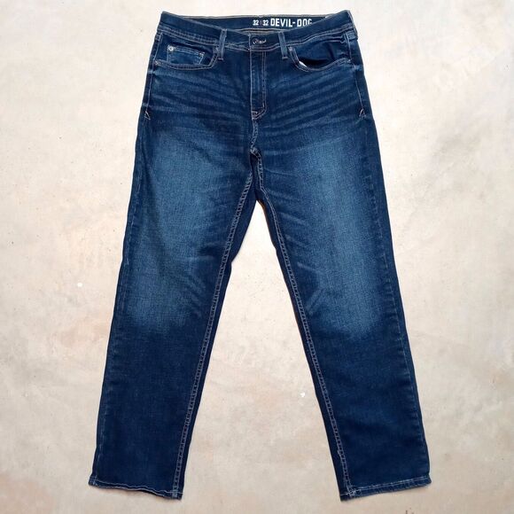*READ* Devil-Dog Athletic Sanforized Stretch Denim Jeans Size 32x32 (Fits 33x30) - Picture 1 of 12